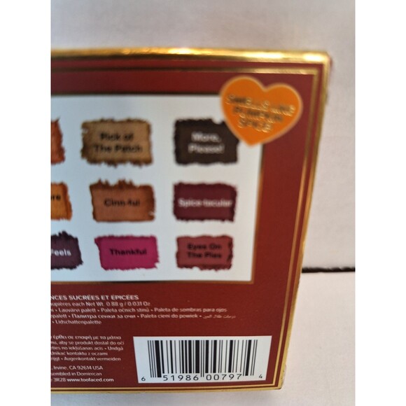Too Faced Pumpkin Spice Second Slice Eye Shadow Palette NIB Fall Pumpkin Scent - Picture 8 of 8